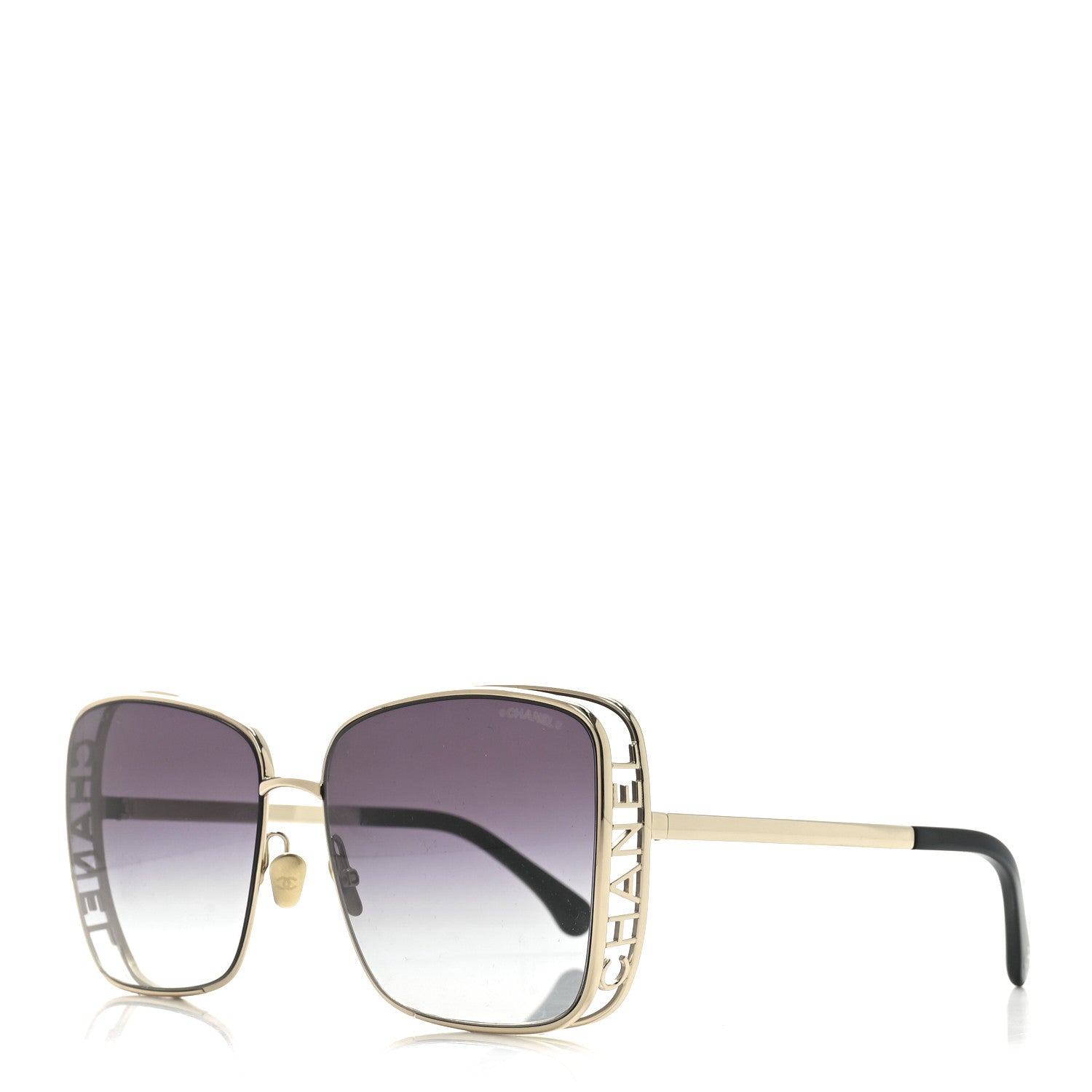 Chanel Metal Logo Square Sunglasses 71541 Gold 1714962 – FASHIONPHILE