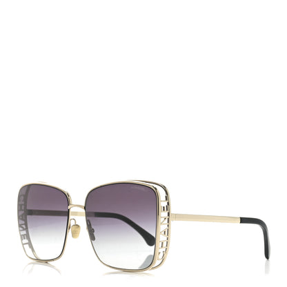 Chanel Metal Logo Square Sunglasses 71541 Gold 1 of 7