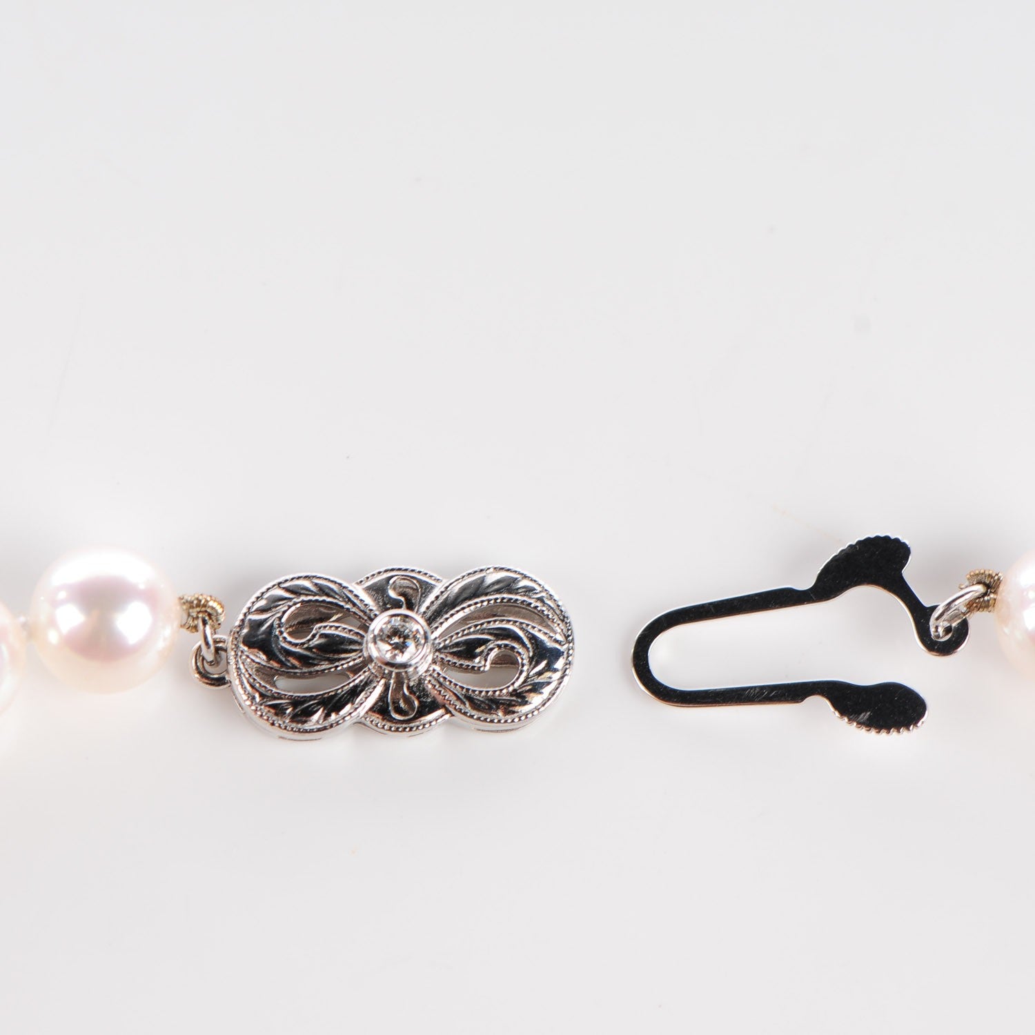 Mikimoto 18K White Gold Akoya Cultured Pearl 8mm Strand Necklace and Earring Set 5 of 6