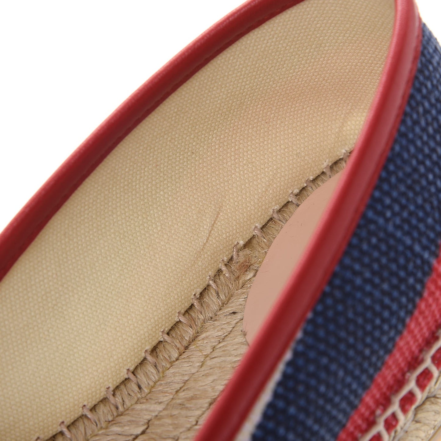 Canvas Sylvie Stripe Logo Womens Espadrilles 37 Mystic White Hibiscus Red Maritime