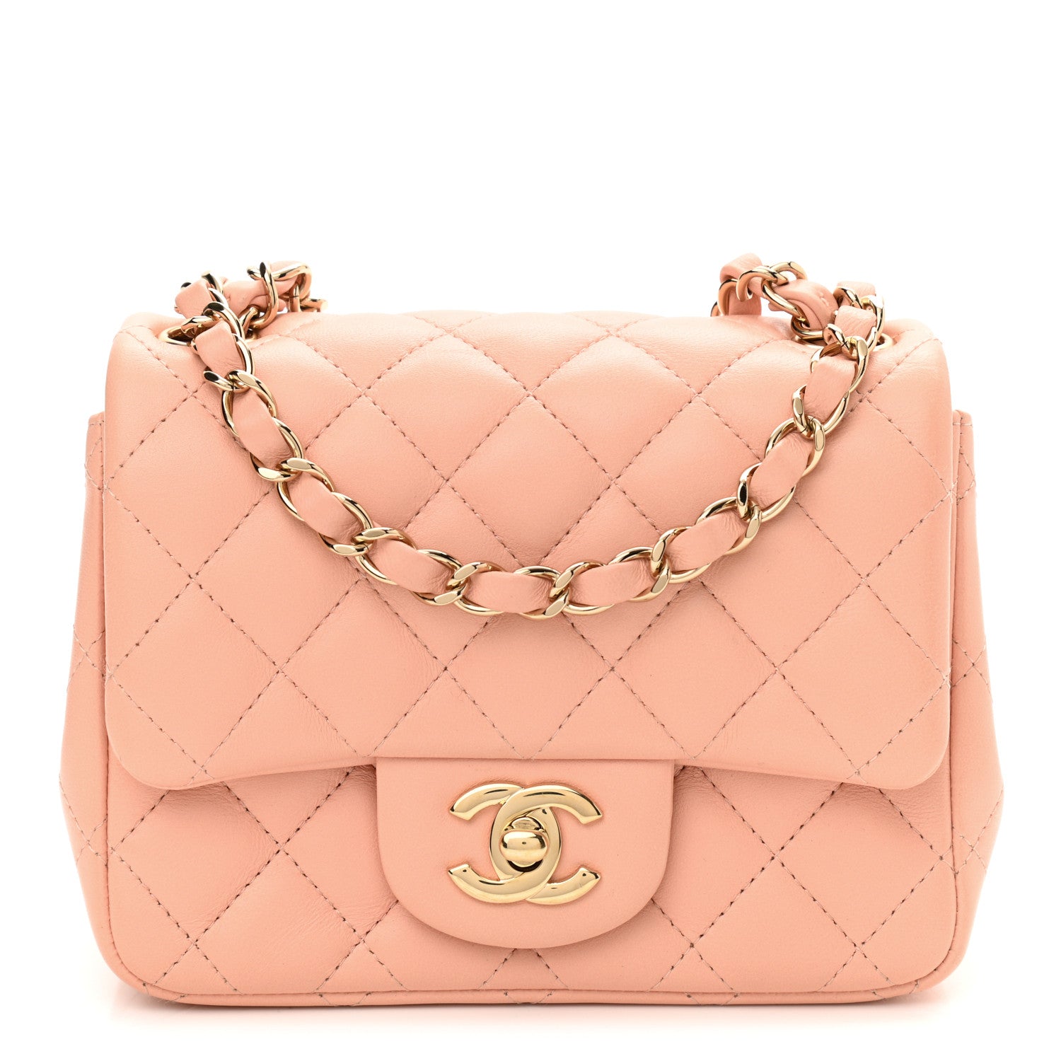 Chanel Lambskin Quilted Mini Square Flap Light Pink 1 of 10