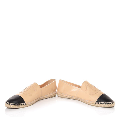 Chanel Lambskin CC Espadrilles 39 Beige Black 6 of 12