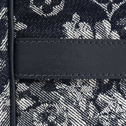 Louis Vuitton Monogram Tapestry Keepall Bandouliere 50 Bleu 5 of 11