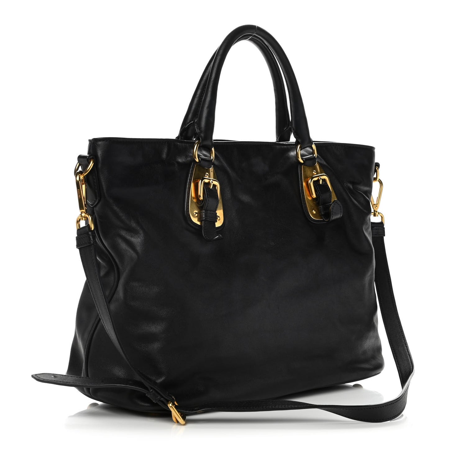 Soft Calf Shopping Tote Black