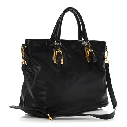 Prada Soft Calf Shopping Tote Black 4 of 15