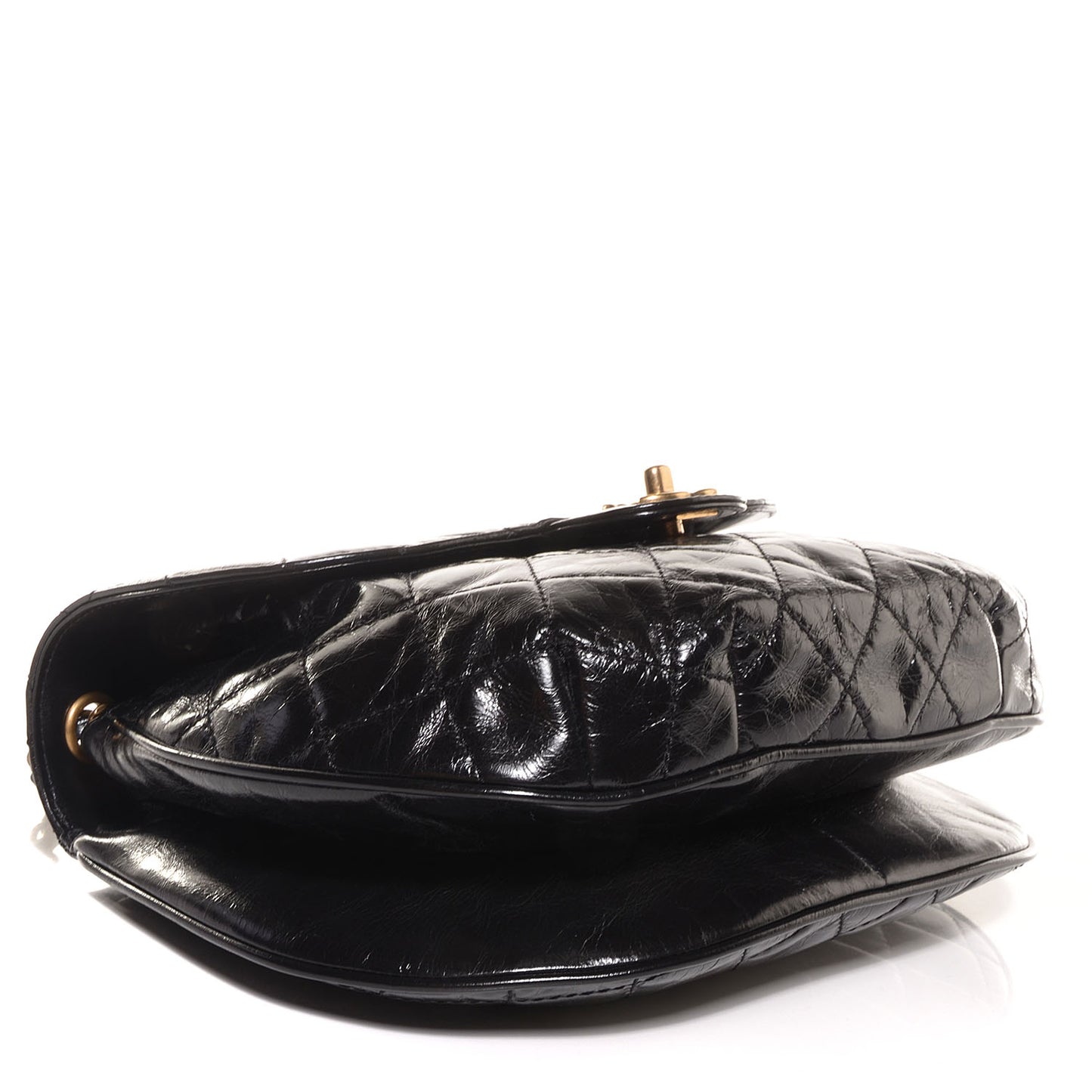 Calfskin Quilted Medium Bubble CC Flap Bag Black