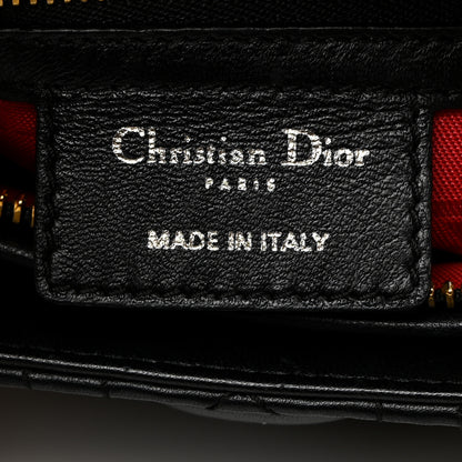 Christian Dior Lambskin Cannage Medium Lady Dior Black 6 of 10