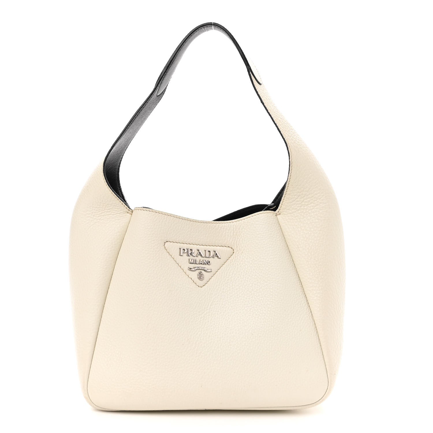Prada Vitello Daino Soft Dynamique Hobo Talco Black 1 of 11