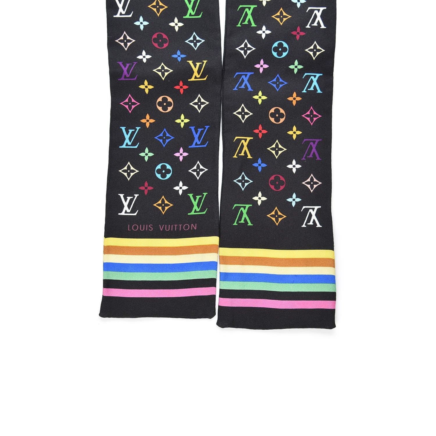 Louis Vuitton Silk Monogram Multicolor Bandeau Black 2 of 4