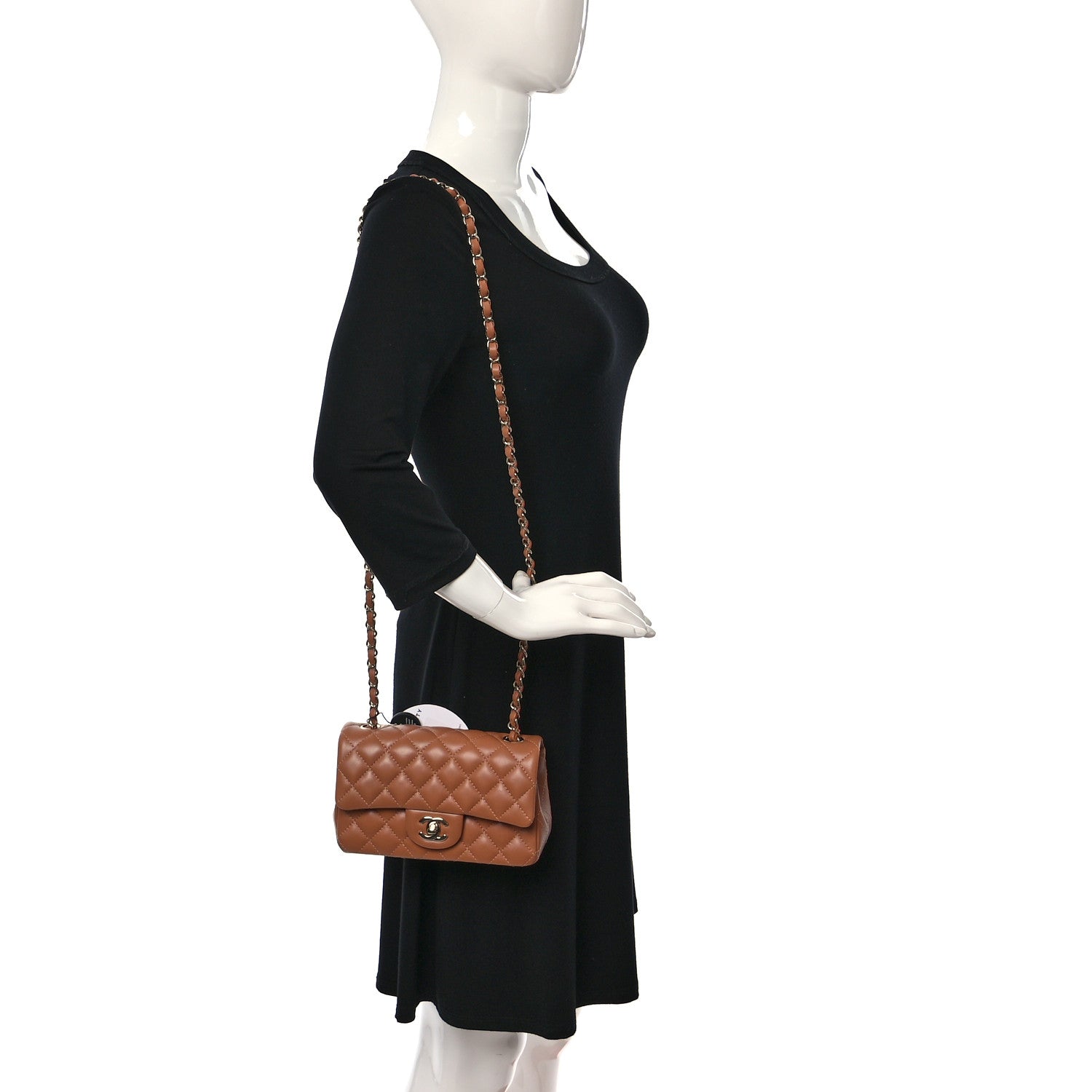 Chanel Lambskin Quilted Mini Rectangular Flap Brown 2 of 10
