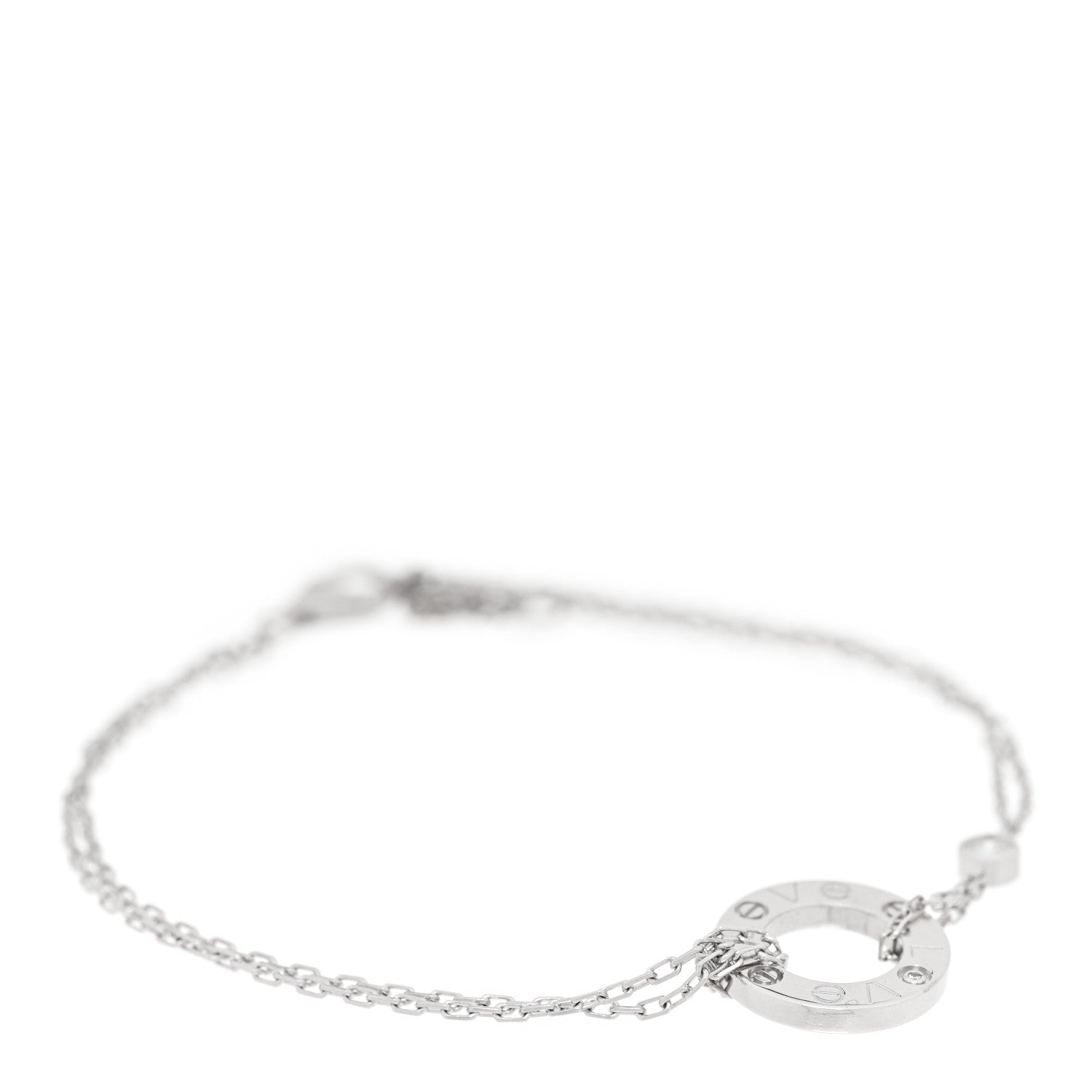 Cartier 18K White Gold Diamond LOVE Bracelet 1 of 4