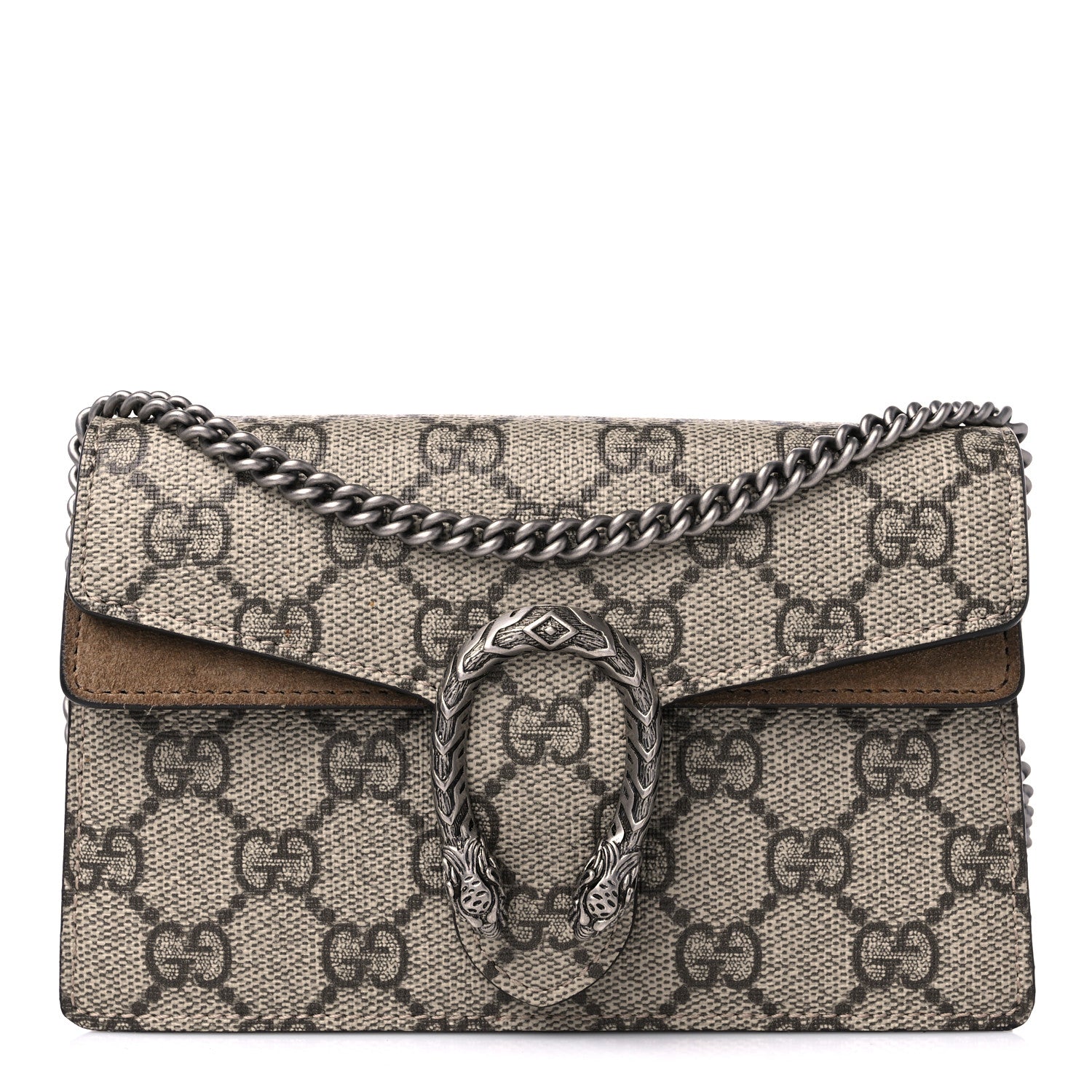 Gucci GG Supreme Monogram Super Mini Dionysus Shoulder Bag Taupe 1 of 9