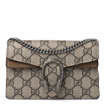 Gucci GG Supreme Monogram Super Mini Dionysus Shoulder Bag Taupe 1 of 9