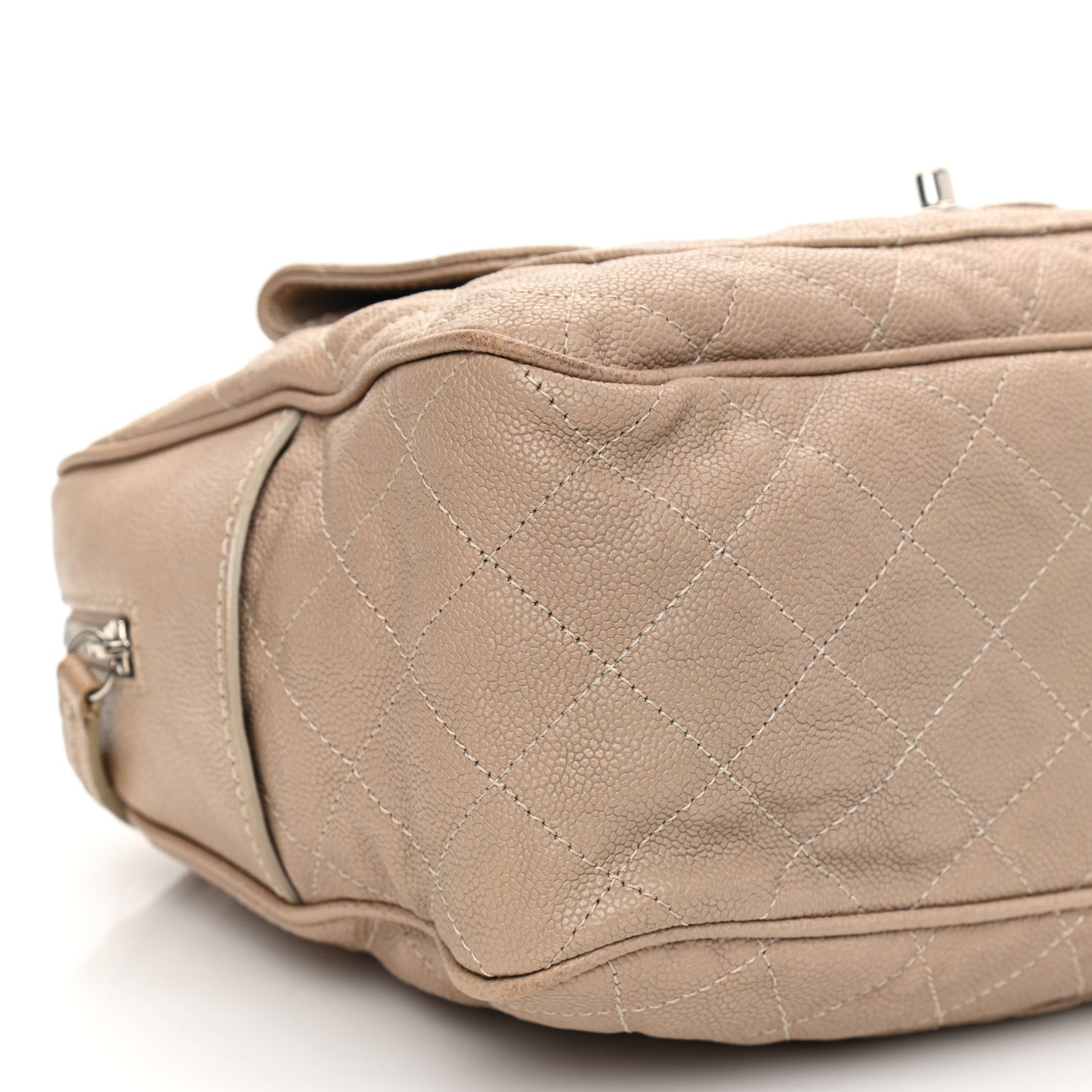 Caviar Quilted Large Paradoxal Camera Case Beige