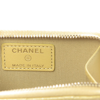 Chanel Iridescent Caviar Quilted Key Holder Case Yellow 6 of 8