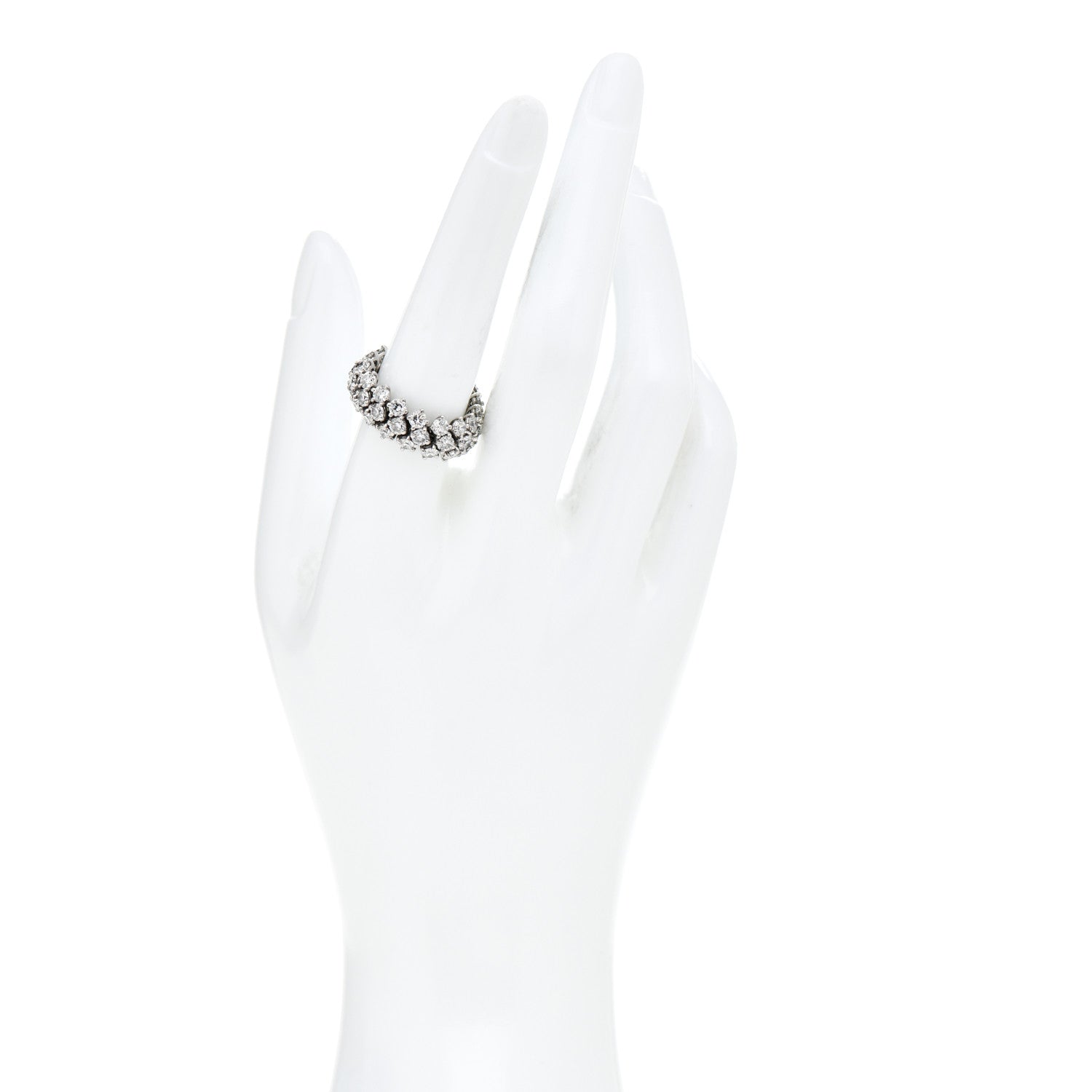 Harry Winston Platinum Diamond 5.10ctw Flexible Eternity Band Ring 54 7 2 of 4