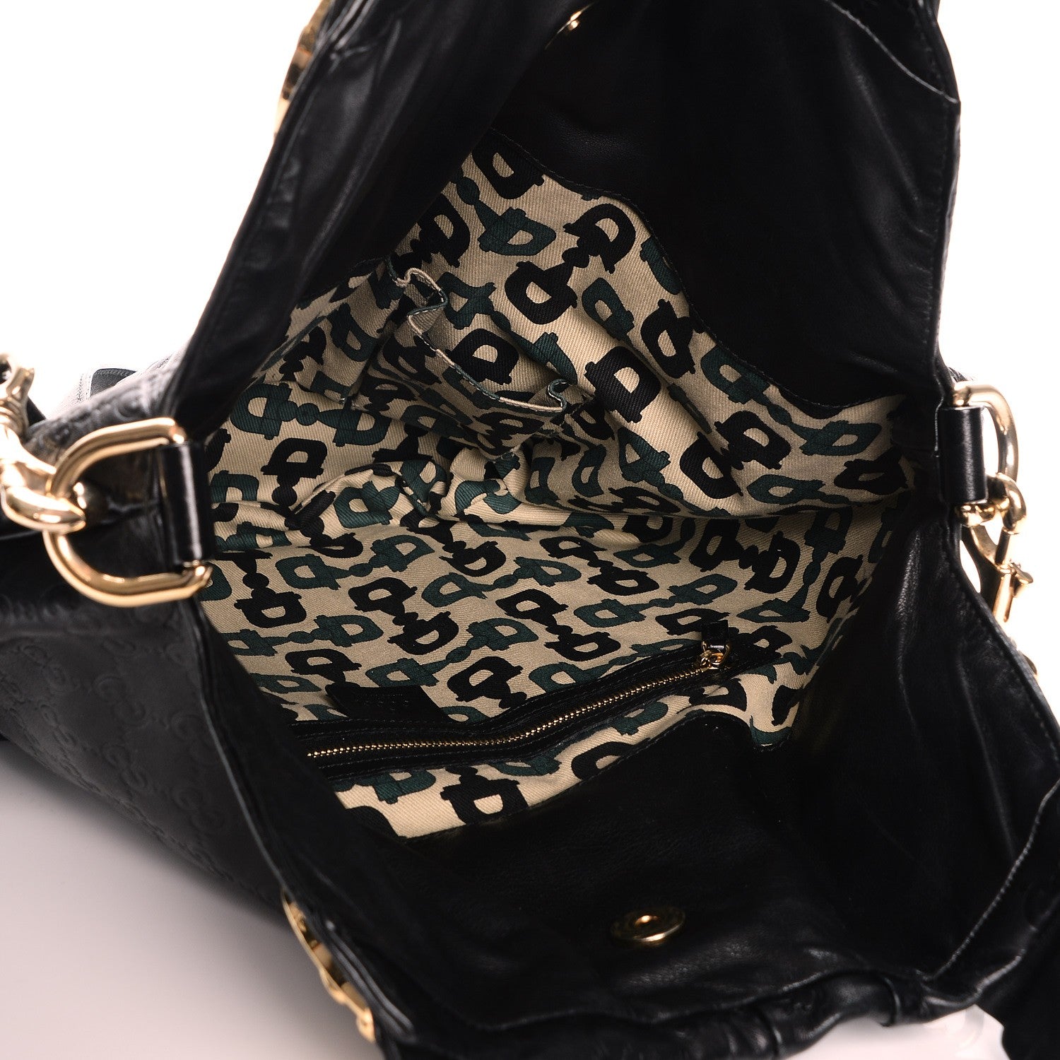 Gucci Guccissima Medium Hysteria Top Handle Bag Black 6 of 10