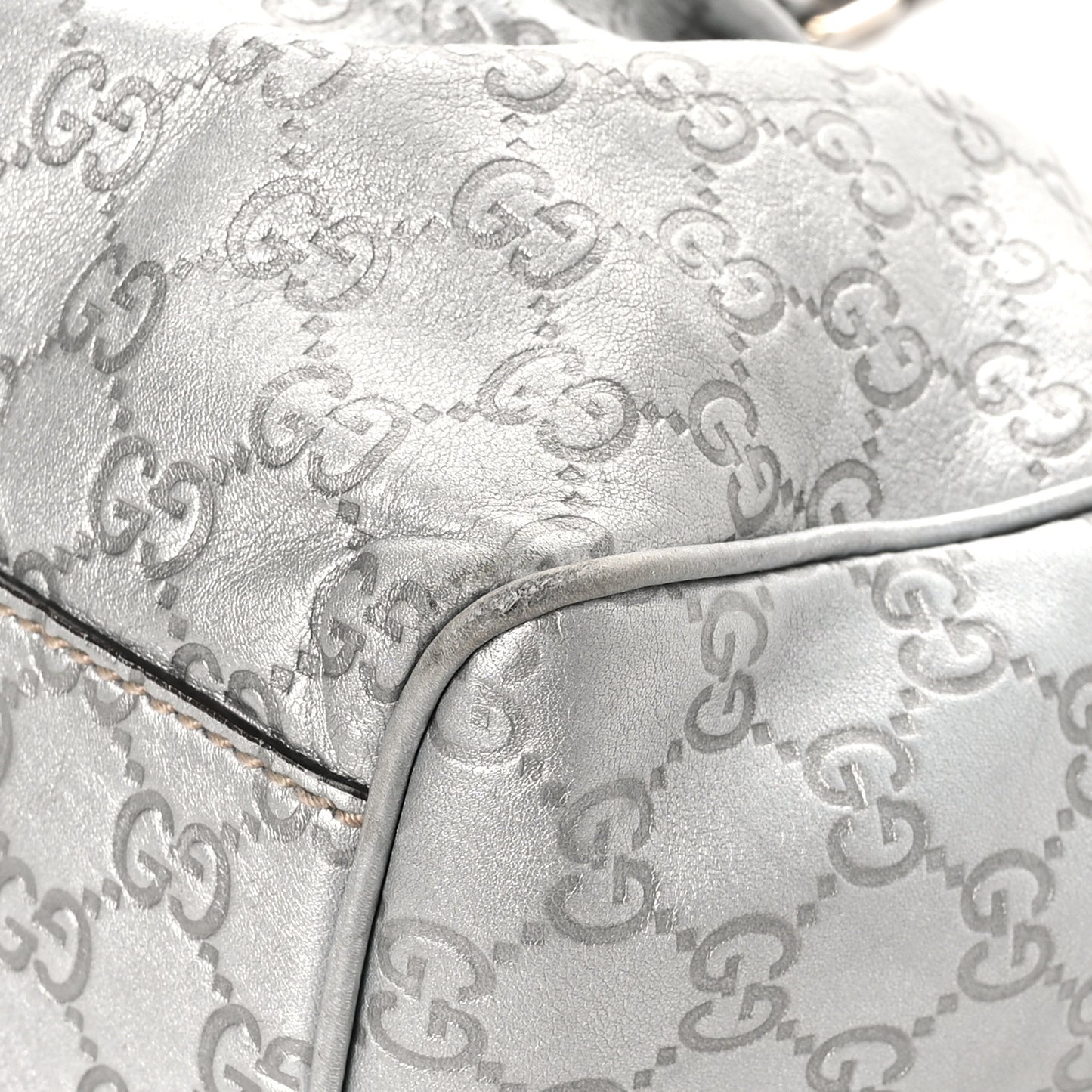 Guccissima Medium Sukey Tote Silver