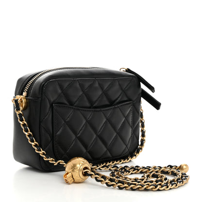 Chanel Lambskin Quilted CC Pearl Crush Camera Case Black 2 of 10
