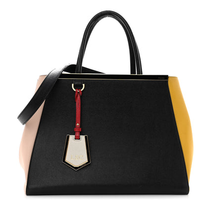 Fendi Vitello Elite Bi-Color Regular 2Jours Tote Black 1 of 14