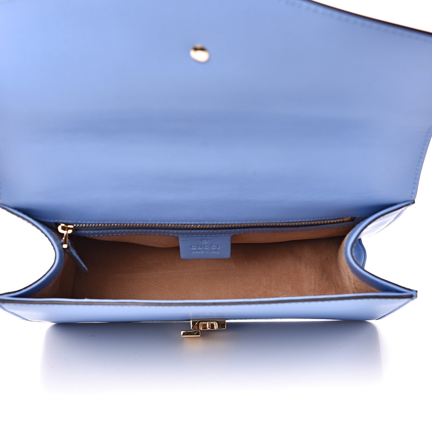 Gucci Calfskin Small Sylvie Shoulder Bag Clear Sky Blue 4 of 14