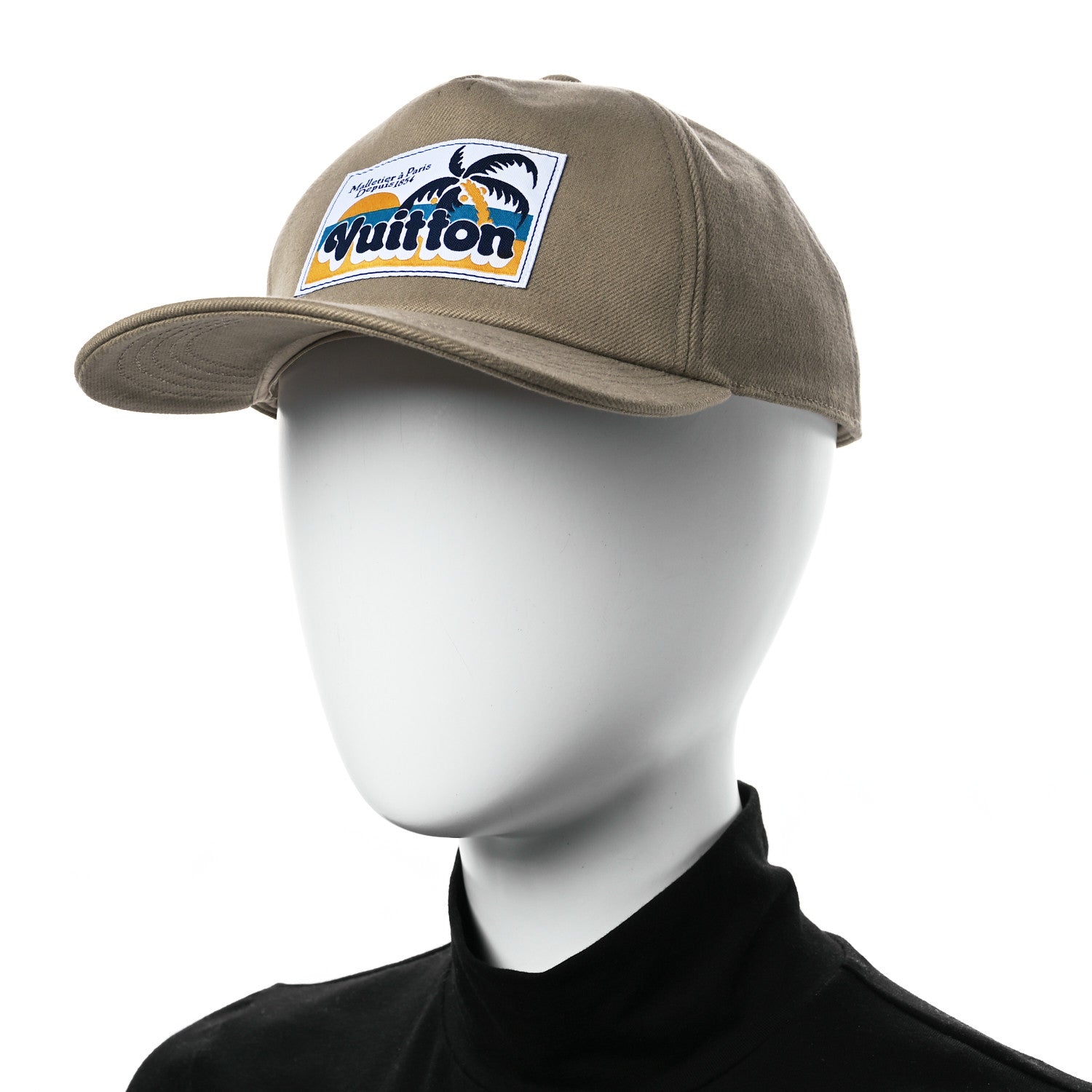 Louis Vuitton Cotton Palm Tree Patch Cap M Beige 1665234