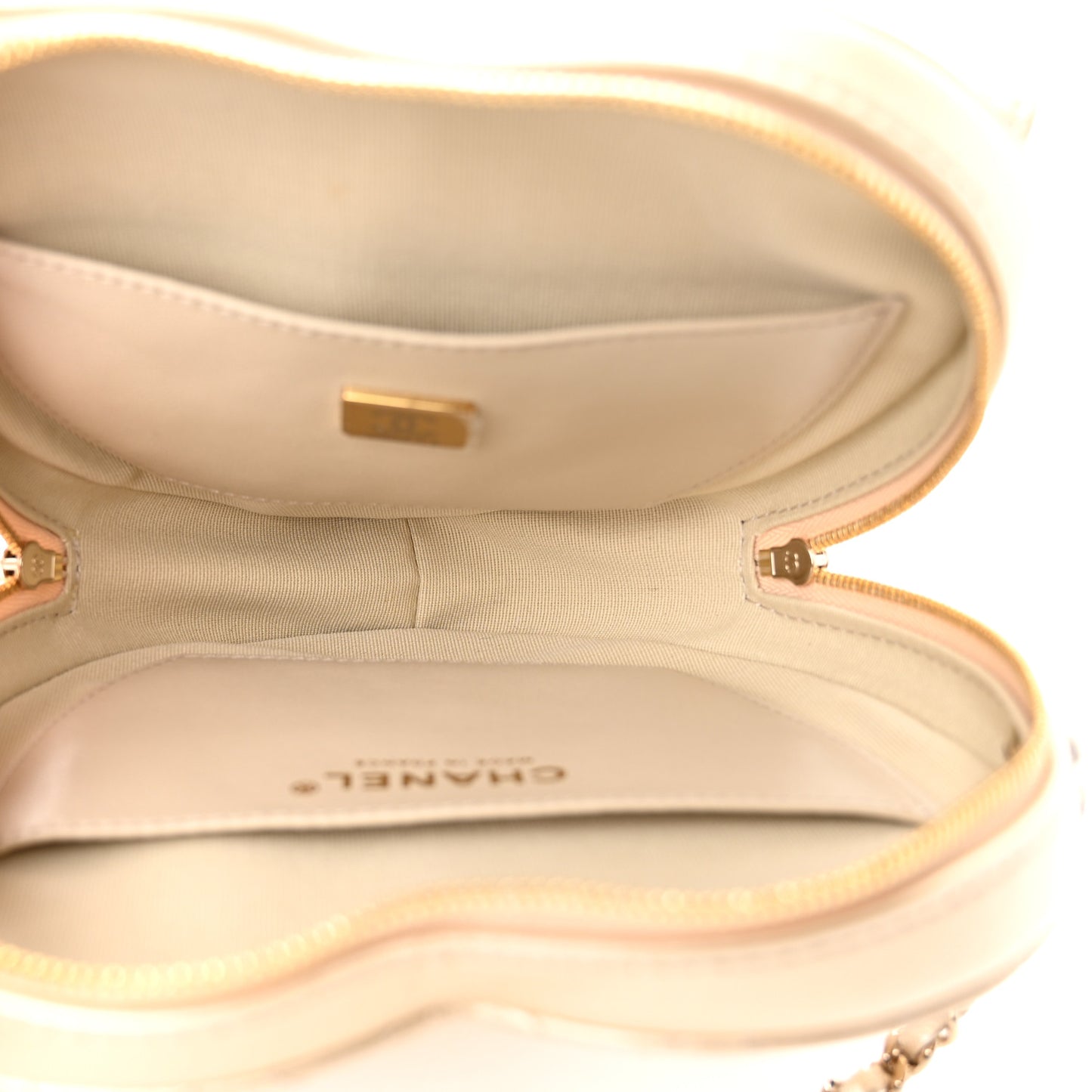 Metallic Lambskin Quilted CC In Love Heart Bag Gold
