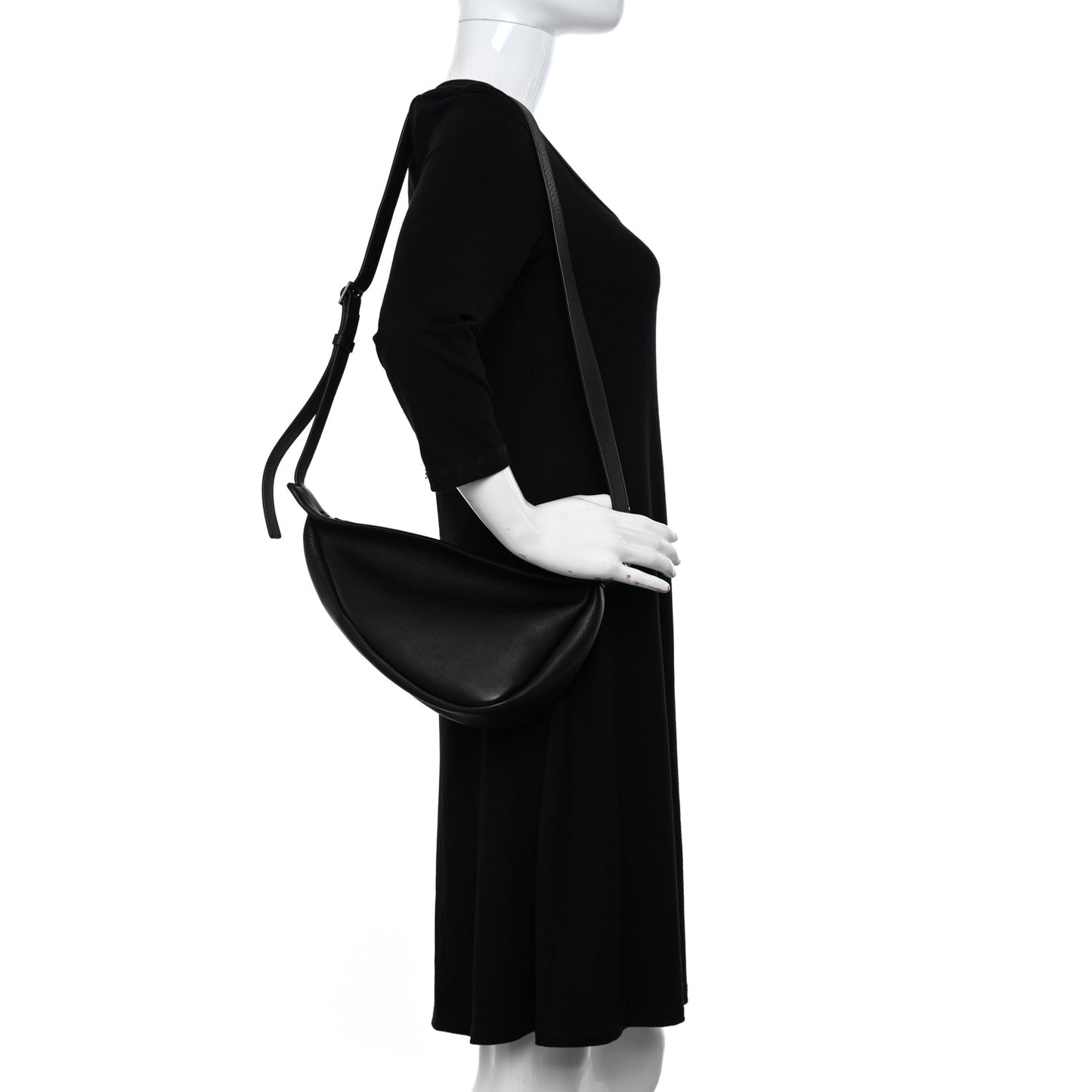 Smooth Calfskin Small Slouchy Banana Bag Black