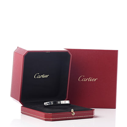 Cartier 18K White Gold 4 Diamond LOVE Bracelet 17 6 of 6