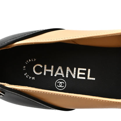 Chanel Lambskin Calfskin Cap Toe Pumps 40 Black Beige 8 of 11