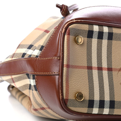 Burberry Haymarket Check Drawstring Bucket Bag Brown 7 of 8