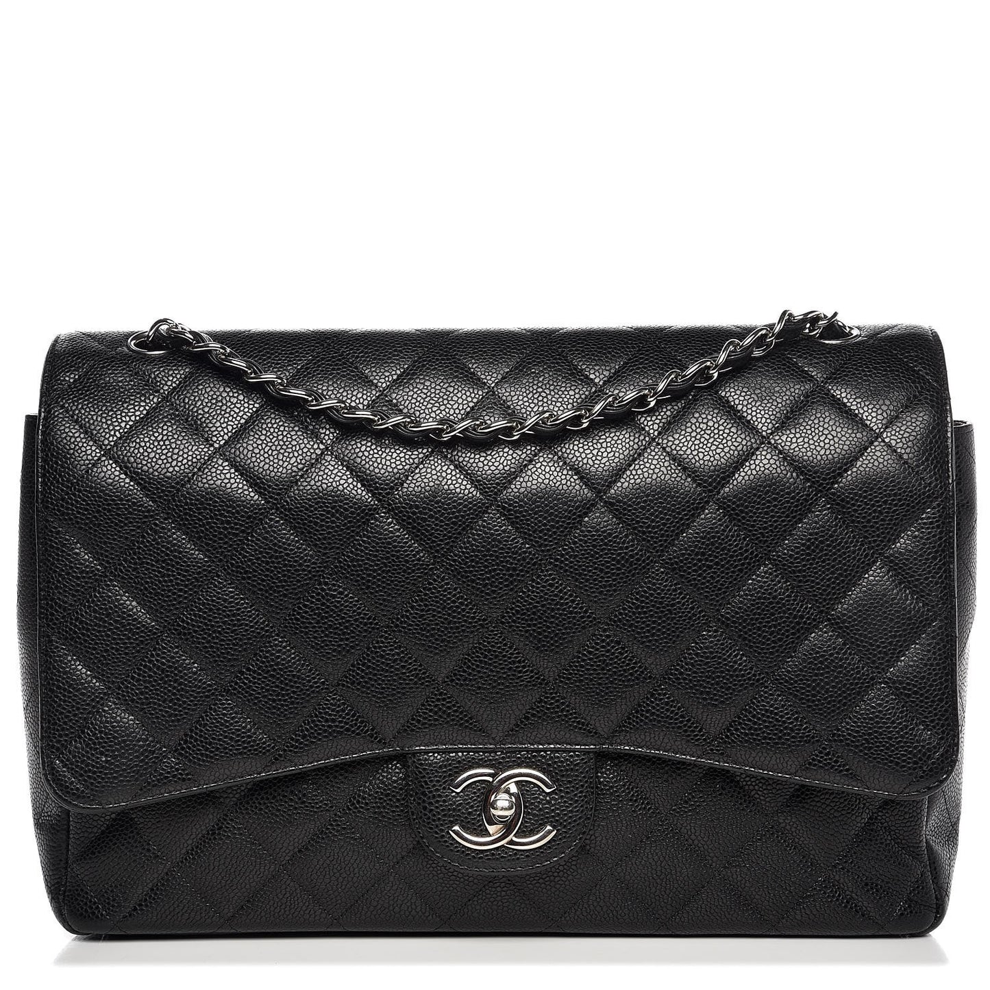 Caviar Quilted Maxi Double Flap Black