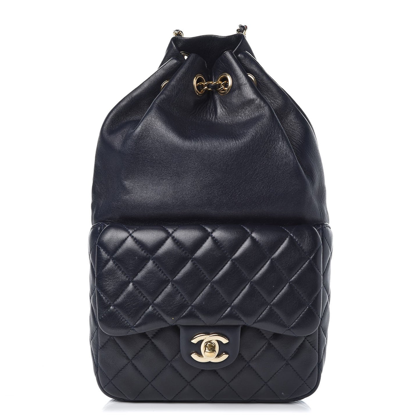 Lambskin Quilted Small in Seoul Backpack Navy