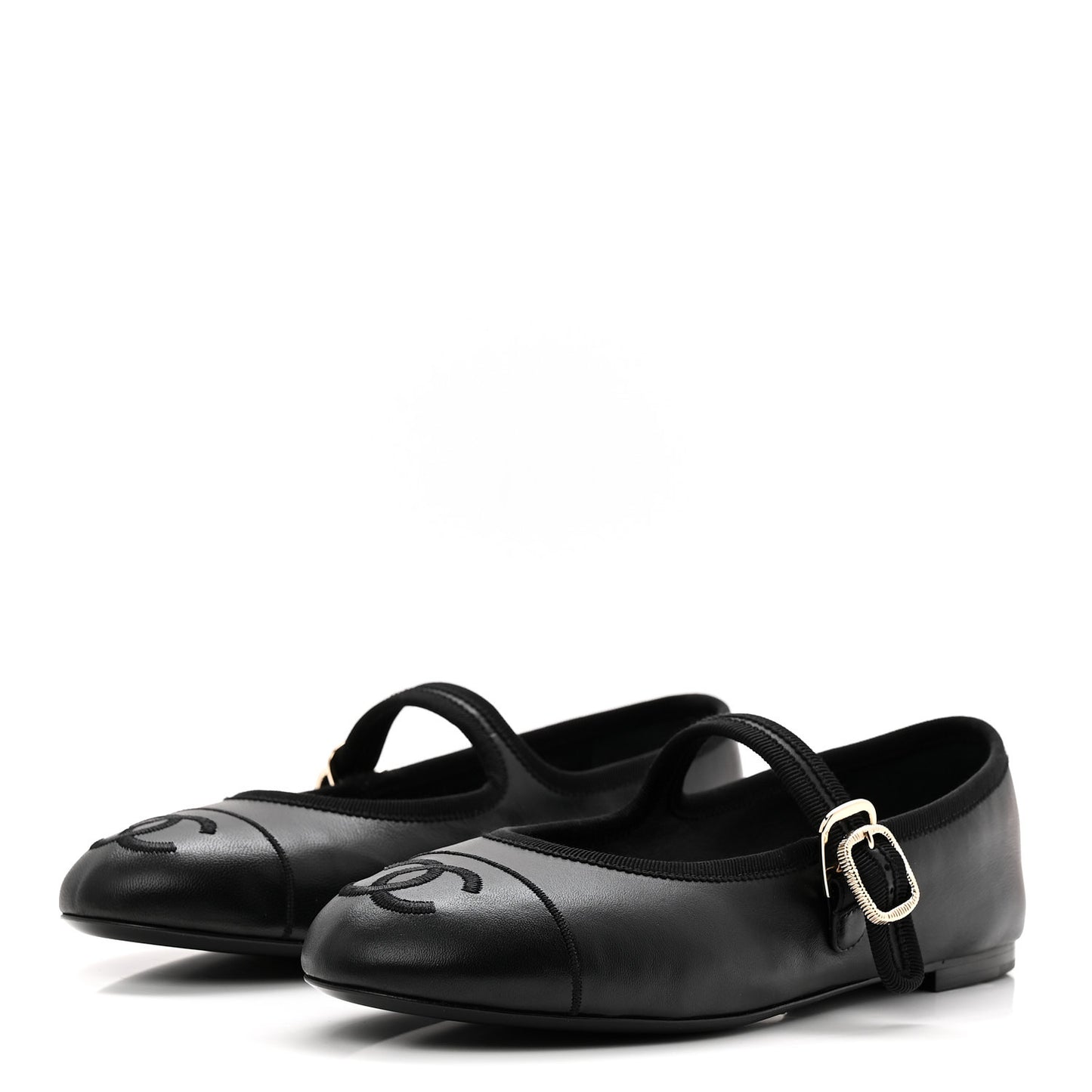 Lambskin Mary Jane Flats 37.5 Black