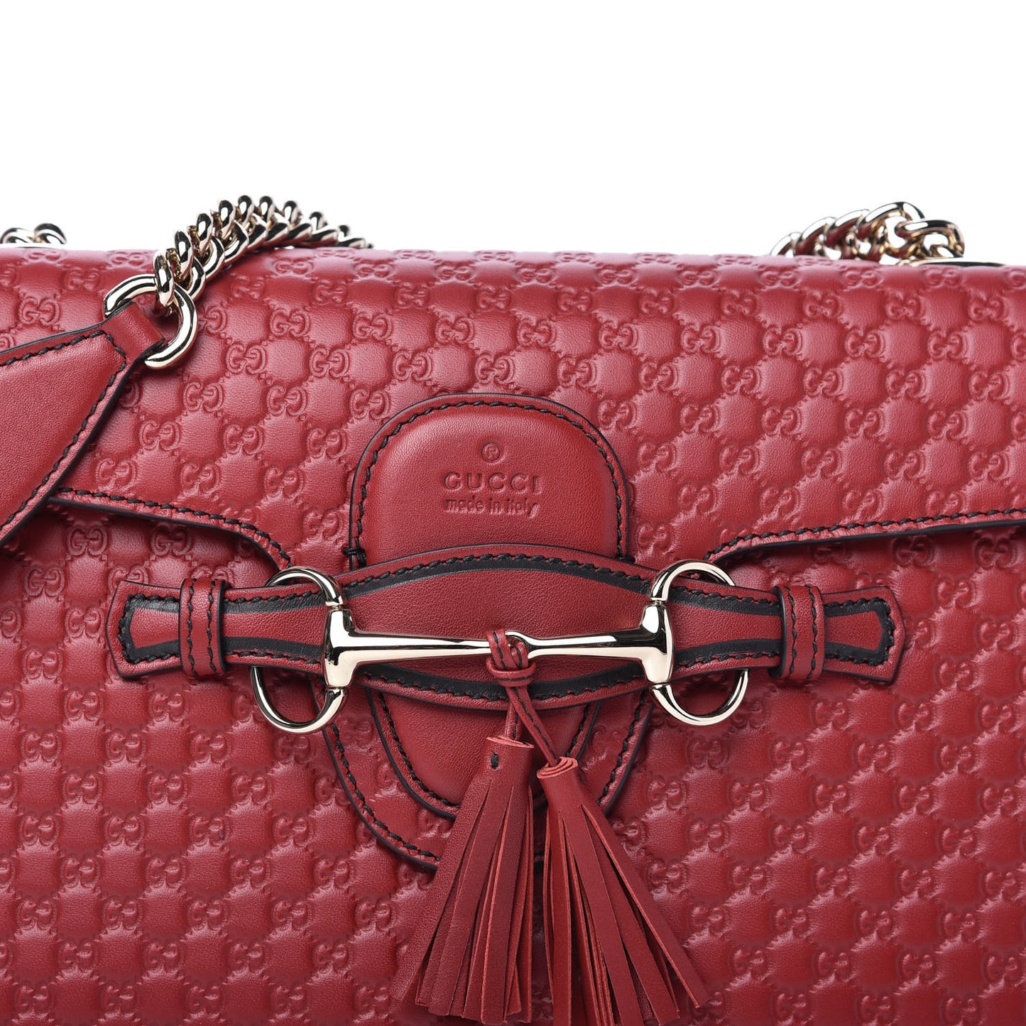 Microguccissima Medium Emily Chain Shoulder Bag Red