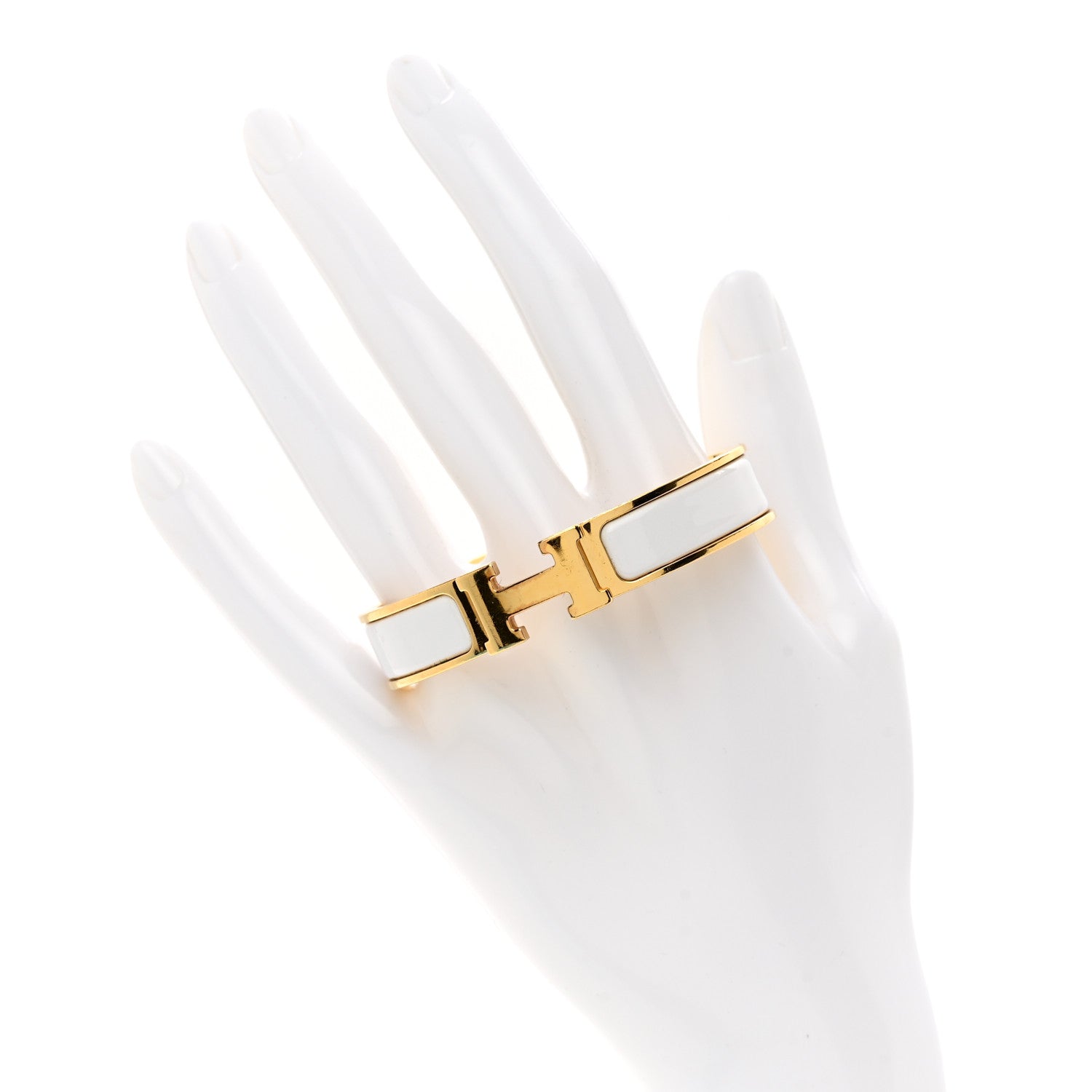 Hermes Enamel Narrow Clic Clac H Bracelet PM White 2 of 4