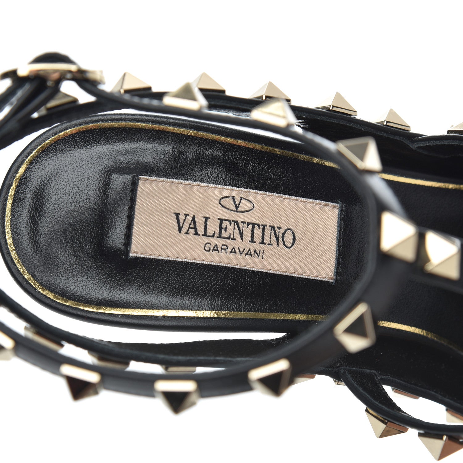 Valentino Garavani Calfskin Nappa Boudoir Rockstud Ankle Strap 100mm Pumps 36.5 Rose Cannelle Black 6 of 15