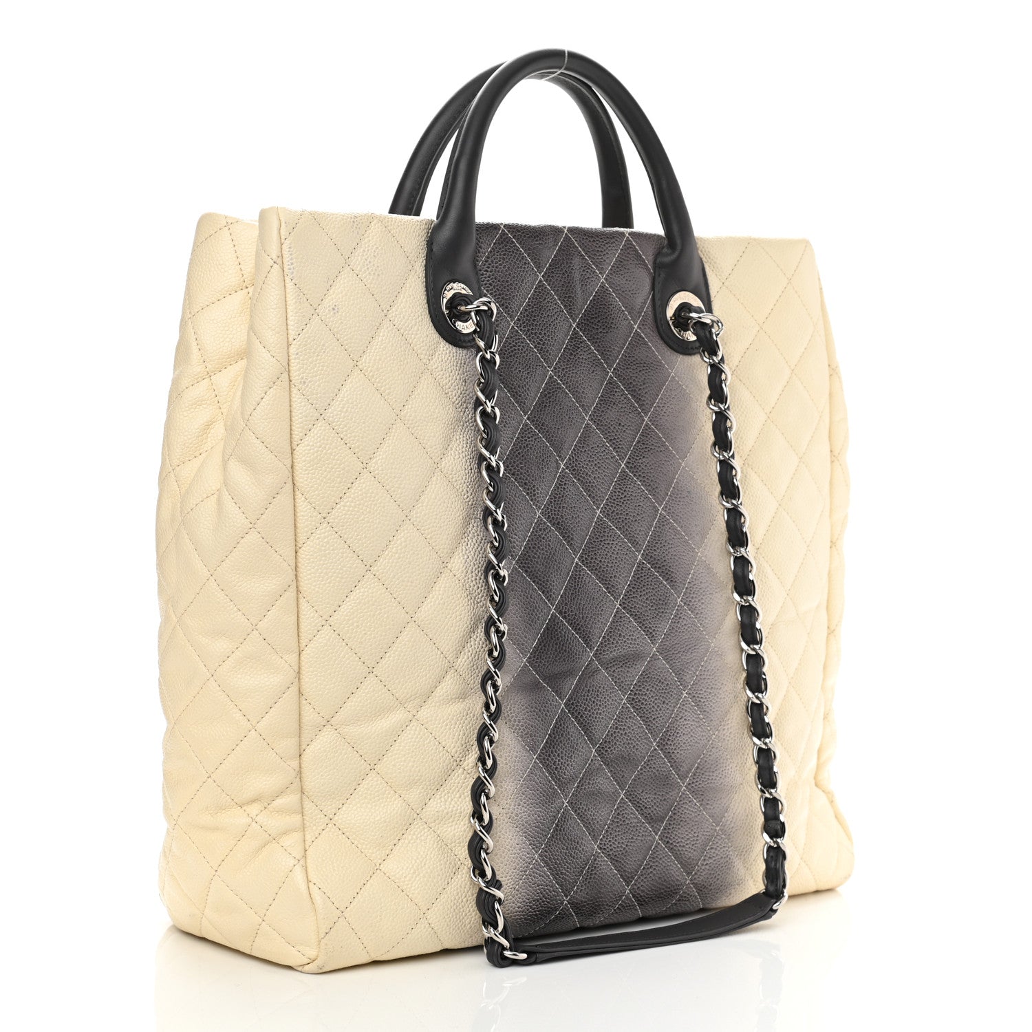Chanel Caviar Ombre Large Shopping Tote White 3 of 12