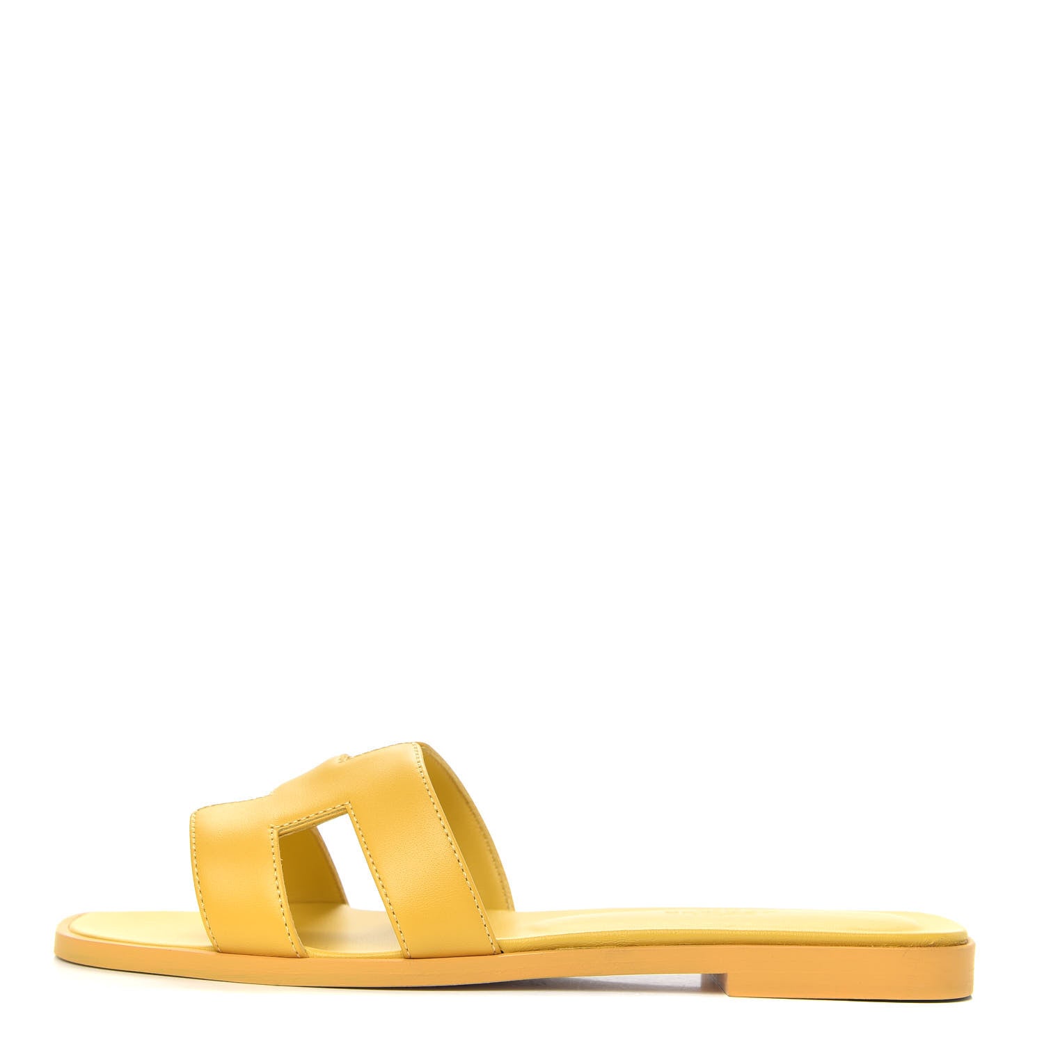Hermes Calfskin Oran Sandals 36.5 Ocre Jaune 1 of 9
