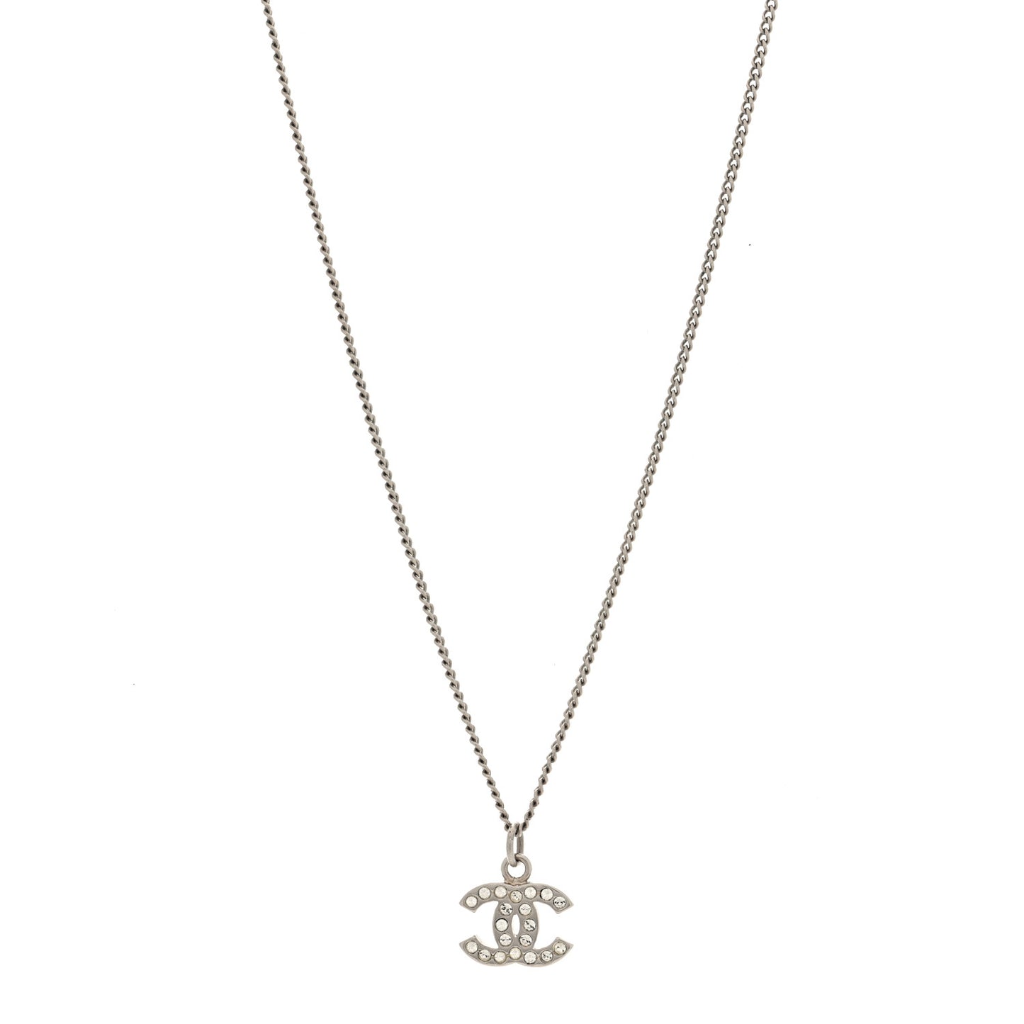 Crystal Timeless CC Necklace Silver