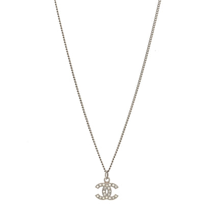 Chanel Crystal Timeless CC Necklace Silver 1 of 4