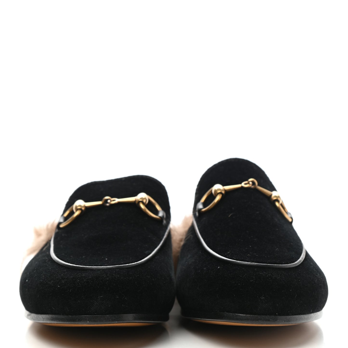 Velvet Fur Womens Princetown Slippers 35.5 Black