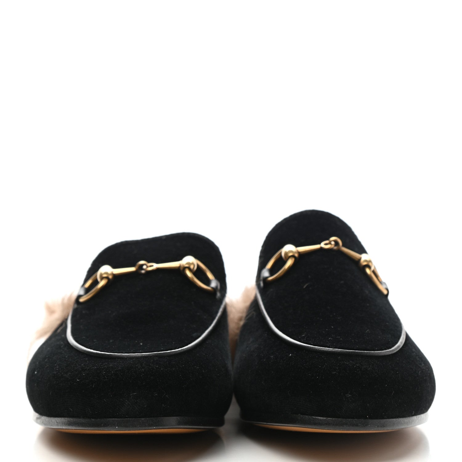 Gucci Velvet Fur Womens Princetown Slippers 35.5 Black 2 of 8