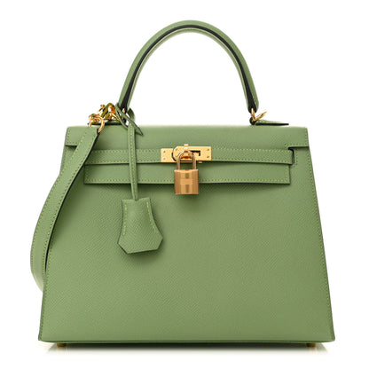 Hermes Epsom Kelly Sellier 25 Vert Criquet 1 of 11