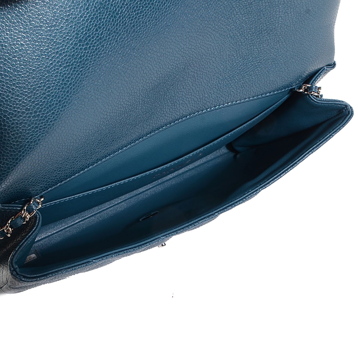 Chanel Iridescent Caviar Quilted Clutch With Chain Flap Blue 6 of 9