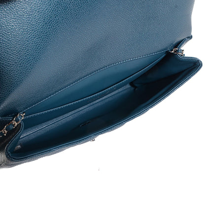Chanel Iridescent Caviar Quilted Clutch With Chain Flap Blue 6 of 9