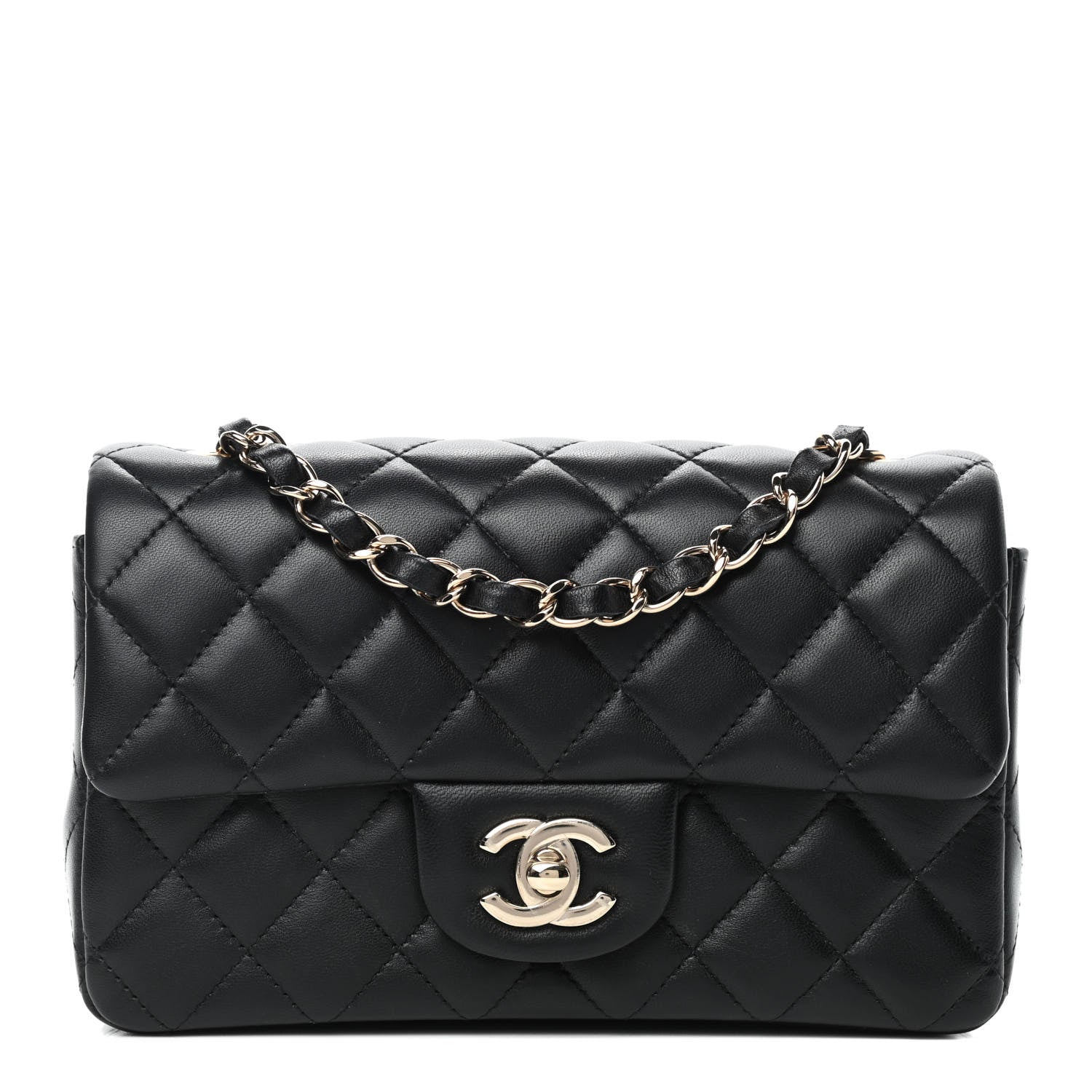 Chanel Lambskin Quilted Mini Rectangular Flap Black 1 of 4
