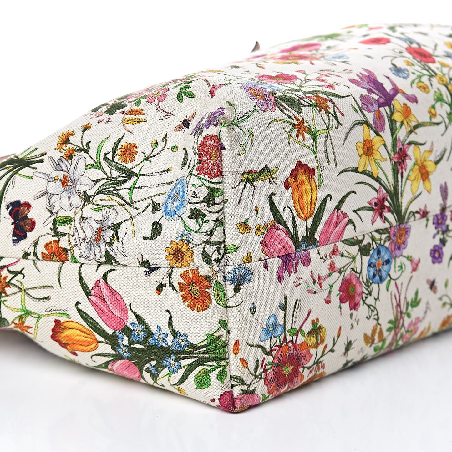 Canvas Flora Floral Medium Jolicoeur Tote White