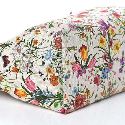 Gucci Canvas Flora Floral Medium Jolicoeur Tote White 8 of 9