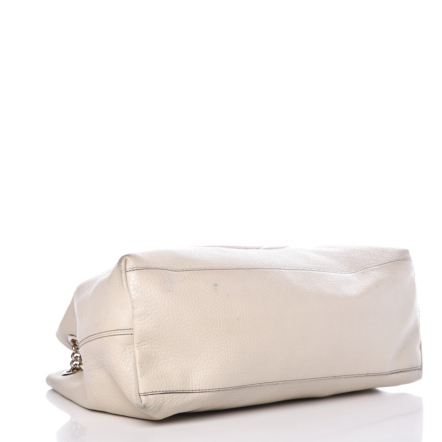 Pebbled Calfskin Medium Soho Chain Shoulder Bag Off White